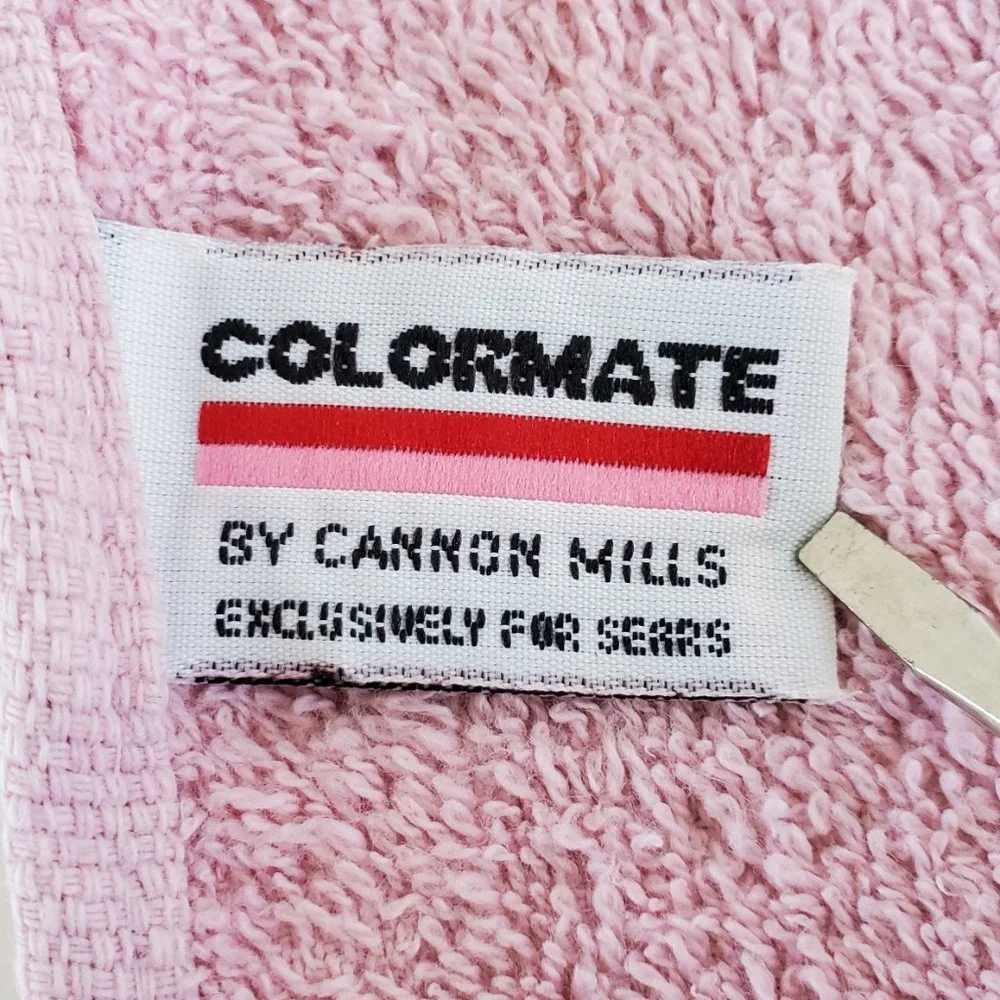 Vintage Fringed Guest Towels Yellow & Pink Sears Cannon Mills 10.25